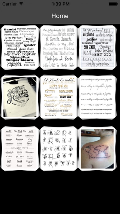 Screenshot #1 pour Tattoo Fonts