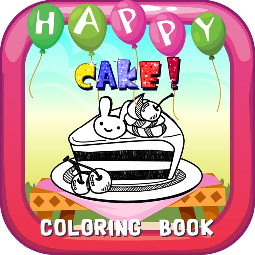 Happy Cake Coloring Book : Free For Toddler And Kids! Icon