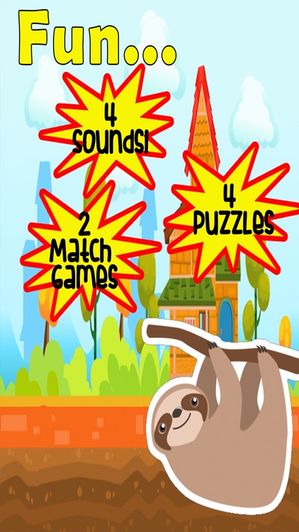 Baby Sloth Puzzles and Sounds for Little Toddlers screenshot-3