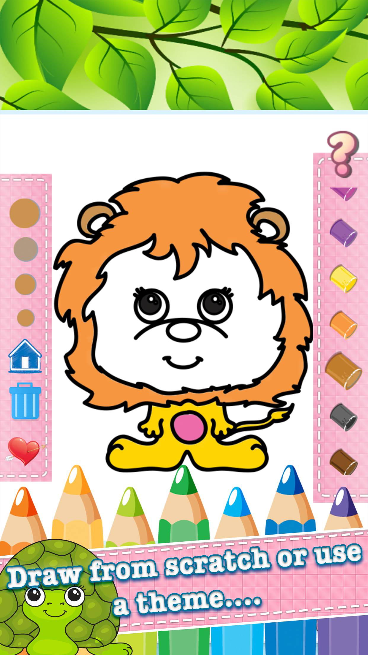 Safari Animals Drawing Coloring Book - Cute Caricature Art Ideas pages for kids screenshot 3
