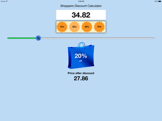Shoppers Percentage Discount Calculator