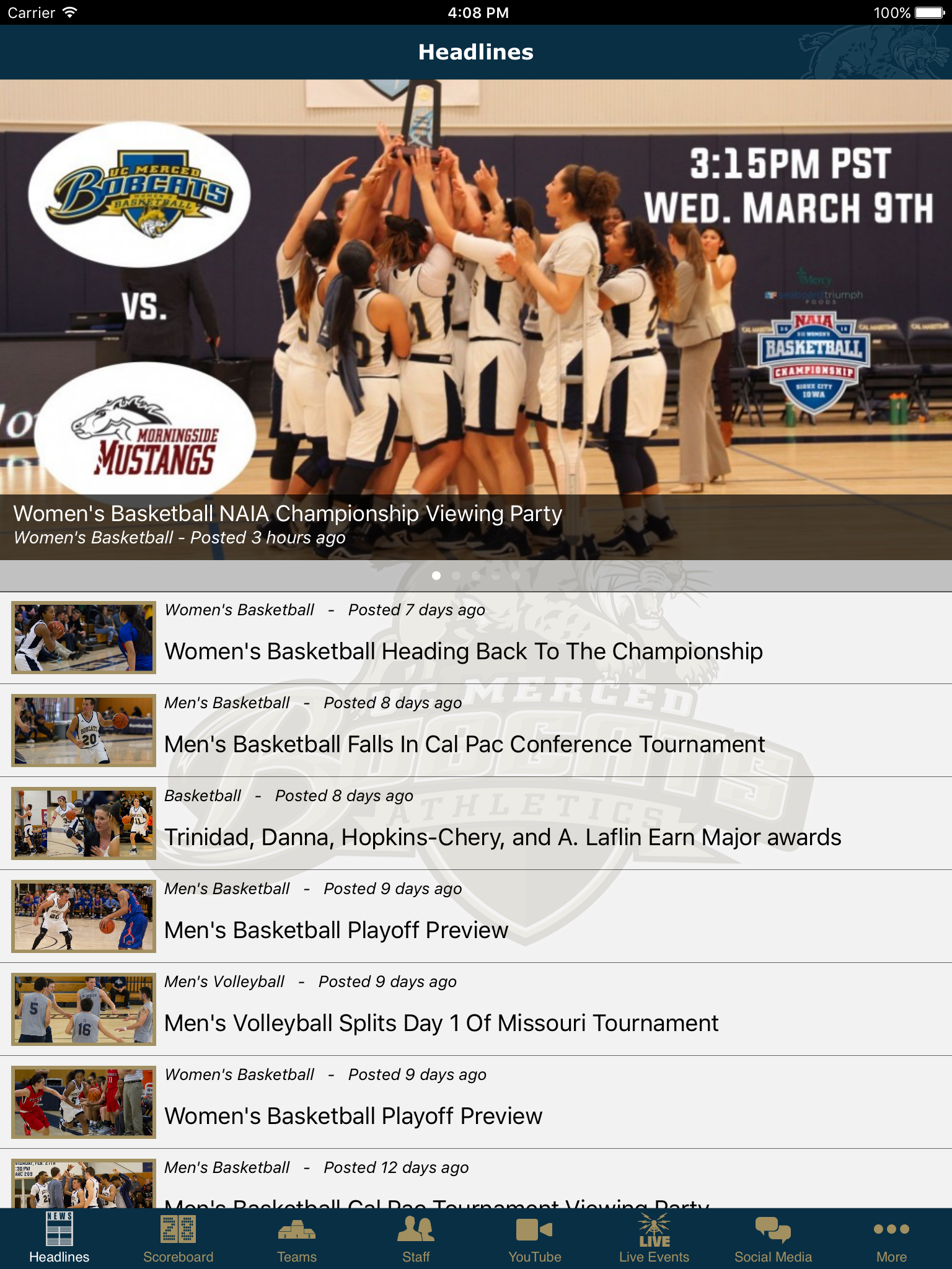 University of California, Merced Athletics screenshot 7