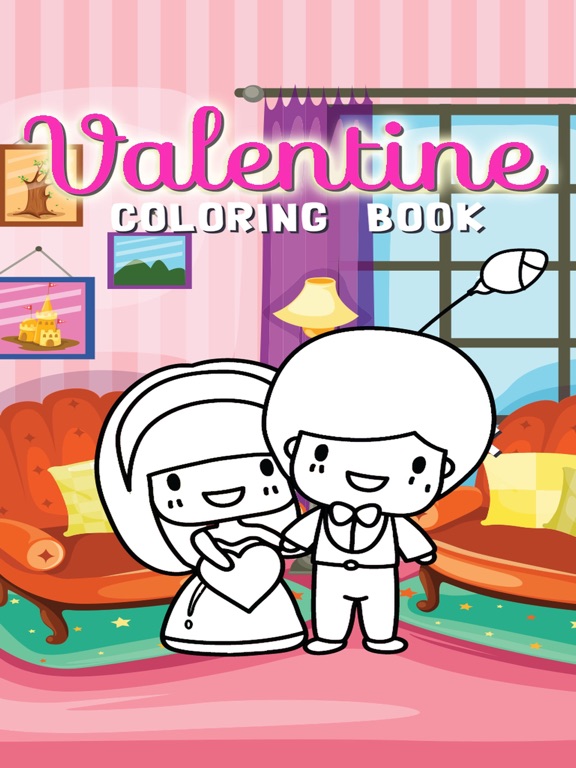 Valentine Coloring Book : Cute & Lovely! Free For Kids And Toddlers iPad screenshot