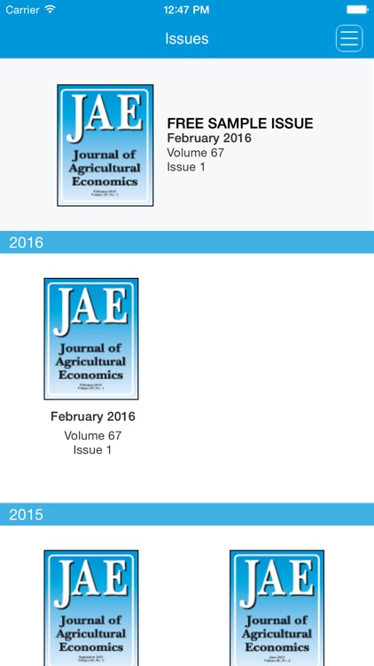 Journal of Agricultural Economics