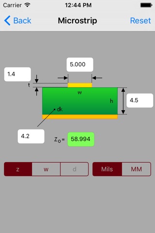 Intercept Impedance Calculator screenshot 2