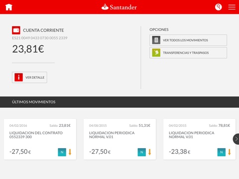 Santander Tablet screenshot 2