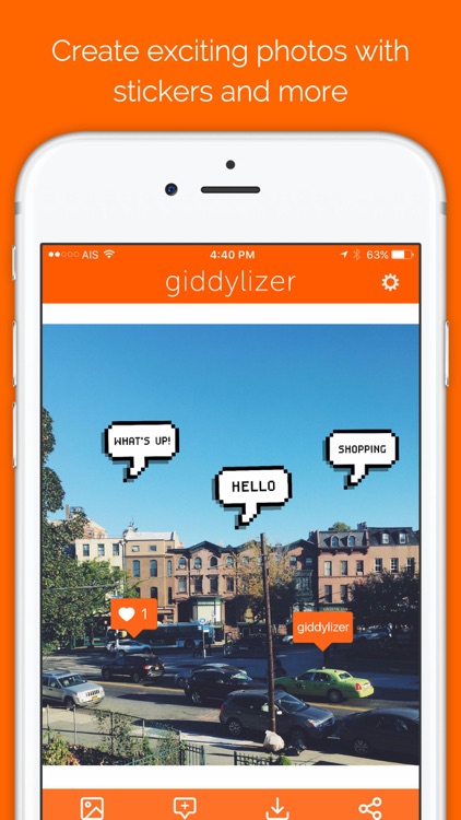 Giddylizer - stickers on photo