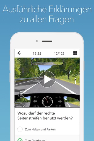 Motorrad 125ccm Führerschein: offizielle Fragen screenshot 3
