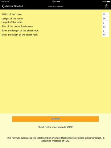 Carpentry Formulator iPad screenshot 5 - Productivity app
