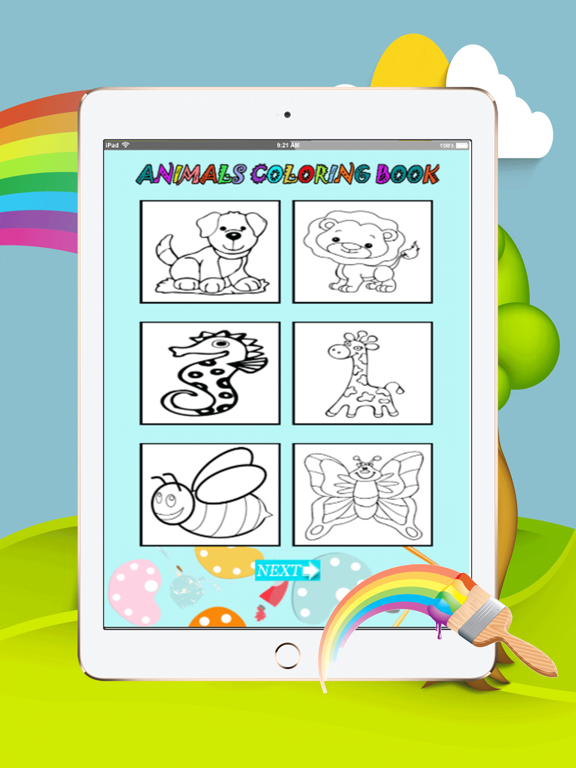 princess pony coloring book and amazing animal : painting for kids free iPad screenshot