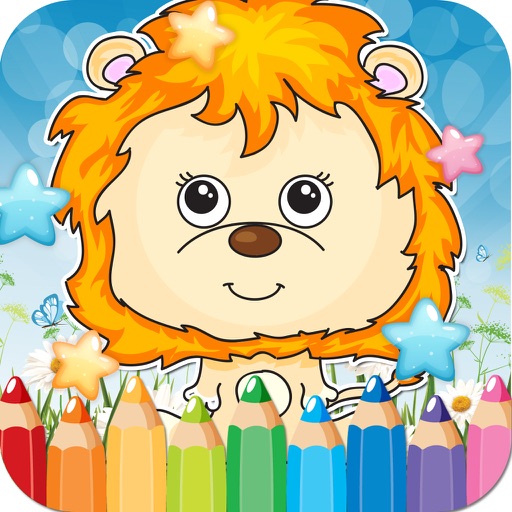 Safari Animals Drawing Coloring Book - Cute Caricature Art Ideas pages for kids icon