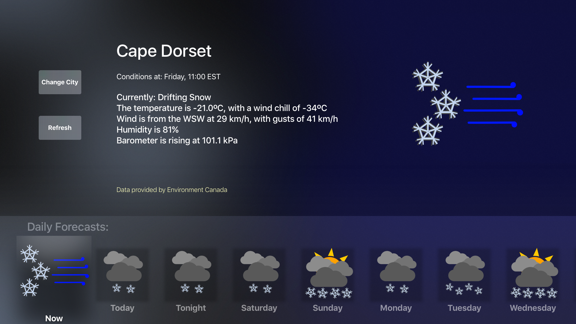 WeatherCanada EC screenshot 2