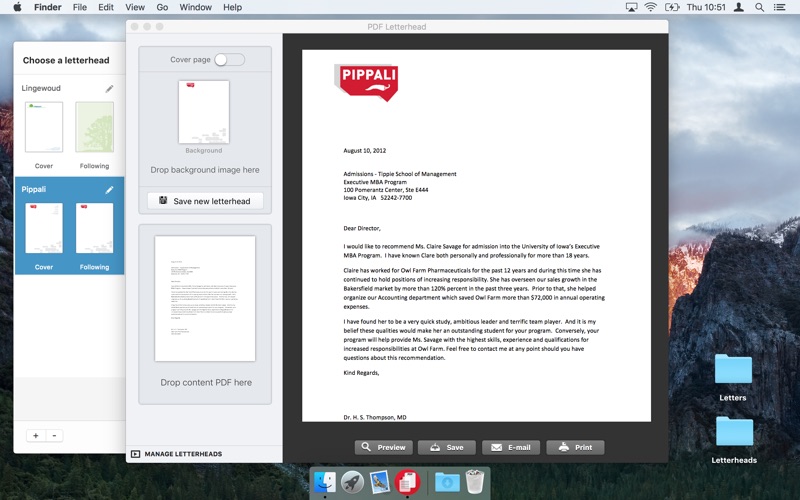 Screenshot #3 pour PDF Letterhead Pro