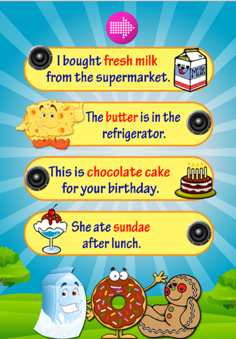 Learn English : Vocabulary - basic : free learning Education games for kids : foods : screenshot 4