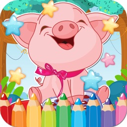 Livre De Coloriage Dessin Cochon - caricature mignonne art idées pages pour les enfants