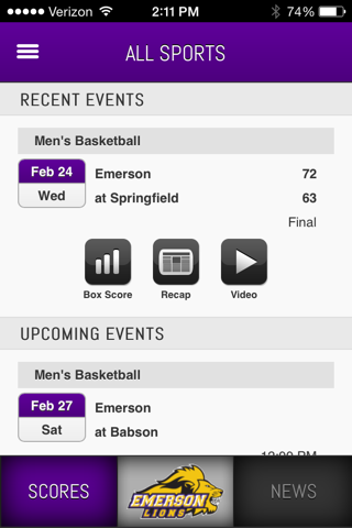 Emerson Lions Front Row screenshot 3