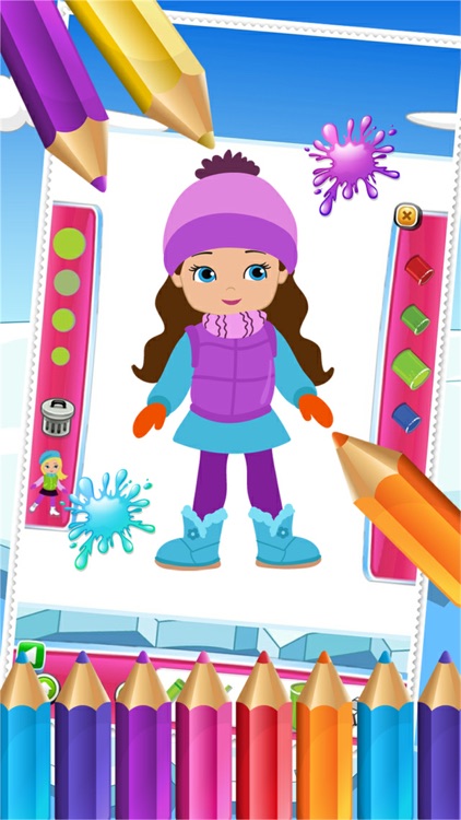 Little Girls Colorbook Drawing to Paint Coloring Game for Kids