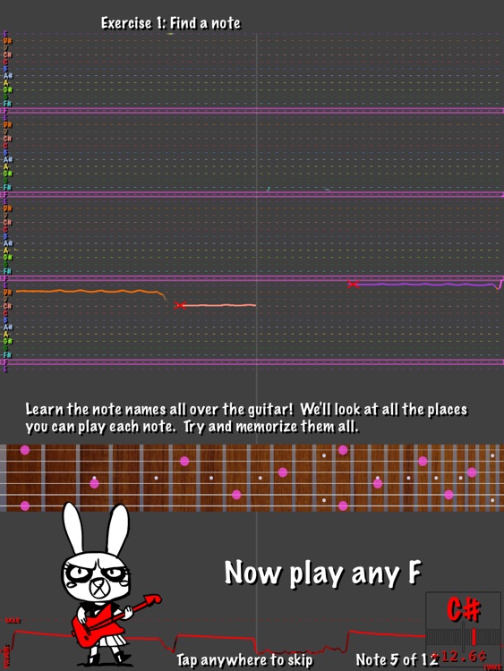 Guitar Rabbit : Notes Quiz, Fretboard Workout and Scale Coach with Tuner for Electric Guitar screenshot-3