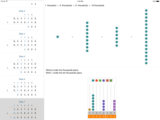 CalcStep Lite - Math Addition Steps in Pics iPad screenshot