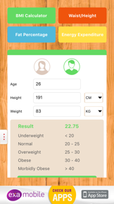 BMI Calculator: weight loss screenshot