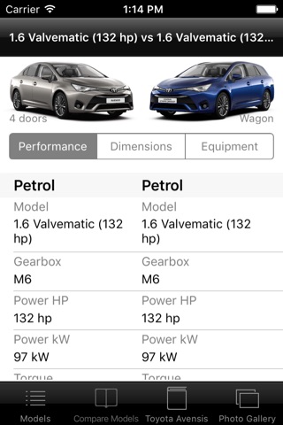 Specs for Toyota Avensis T270 2015 edition screenshot 3