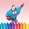 Super hero alien & monster coloring book drawing painting for kids games, Free game for toddler, kids, boy, girl or children