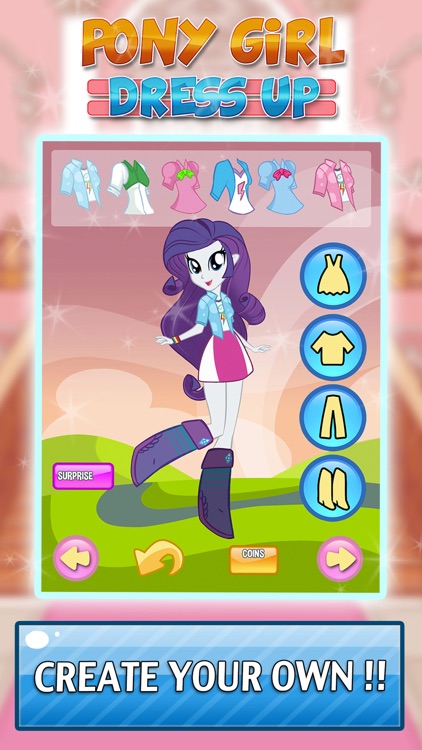 Dress Up Pony Characters Girl - Makeover equestria avatar salon cosplay girls
