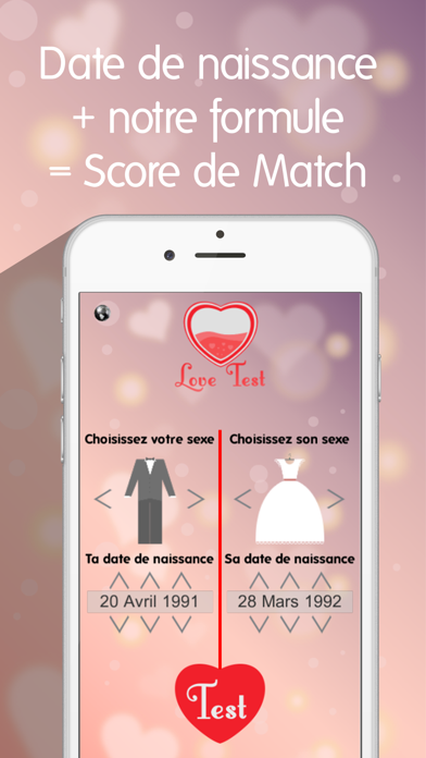 Screenshot #1 pour Test d'Amour Gratuit - Calculatrice de Compatibilité en Couple