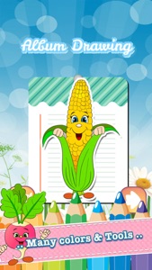 Vegetable Drawing Coloring Book - Cute Caricature Art Ideas pages for kids screenshot #2 for iPhone