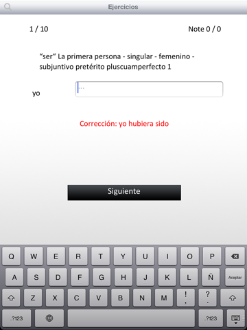 Conjugation : Spanish verbs iPad screenshot 4 - Education app