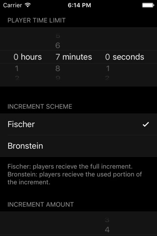Checkmate: a minimalist chess timer for iPhone. screenshot 2