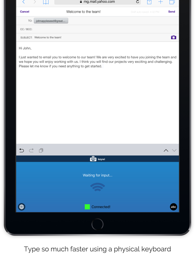 ‎KeyWi Keyboard - Type faster on your device using your computer's keyboard Screenshot