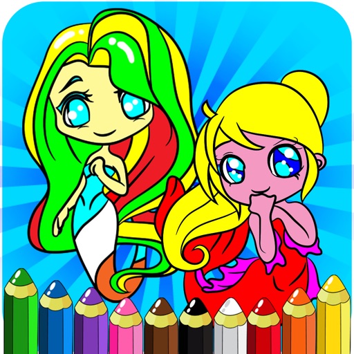 Princess Series Coloring Books For Kids - Drawing Painting Little Mermaid Games icon