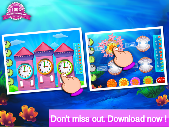 Telling the time - Teaching telling time with interactive clocks and fun games iPad screenshot 5 - Education app