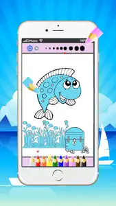 Cute Sea Animals Coloring Book:learn to paint and drawing easy screenshot #3 for iPhone