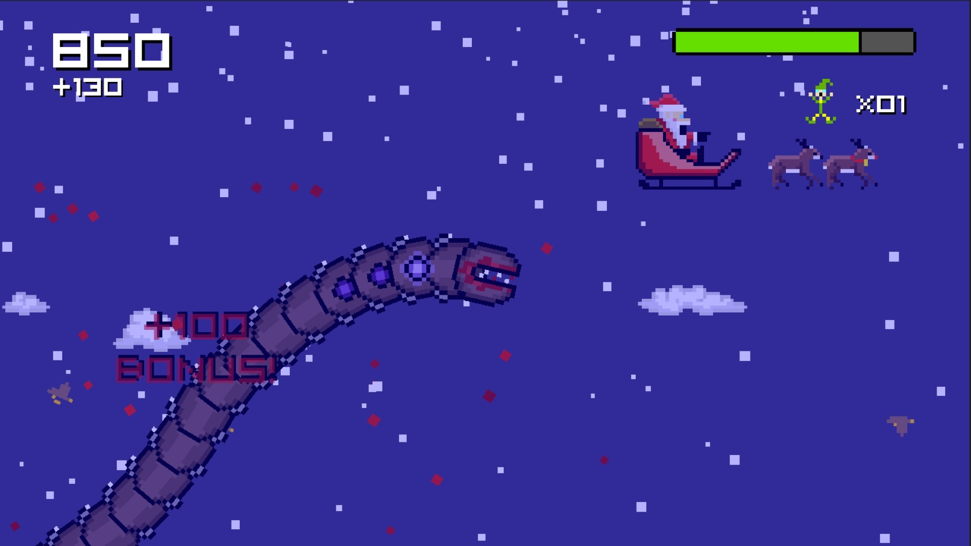 Super Mega Worm Vs Santa Saga screenshot 13
