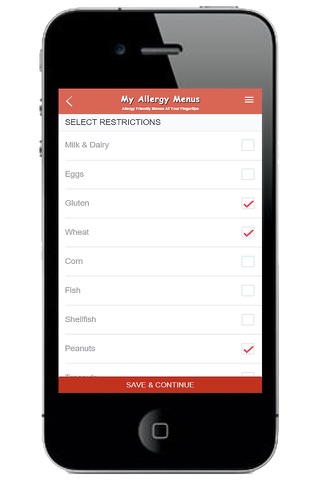 My Allergy Menus screenshot 2