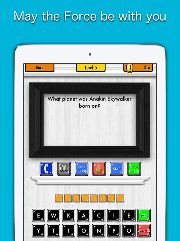 GuessWars Trivia Game FREE ™ - Riddles for StarWars to Puzzle you and your Family iPad screenshot