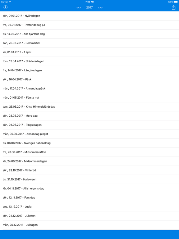Screenshot #5 pour Svenska Helgdagar - Kalender 2016 i Sverige för Semester och Lov Planering