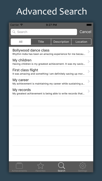 My Achievements iPhone screenshot