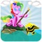 Little Unicorn Fishing Game For Kids - Pony and Turtle Boat