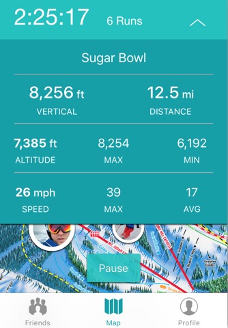 Fluri: Ski & snowboard stats, navigation and friends screenshot 3