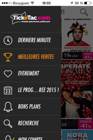 Ticketac : Le théâtre et les concerts au meilleur prix ! screenshot 2