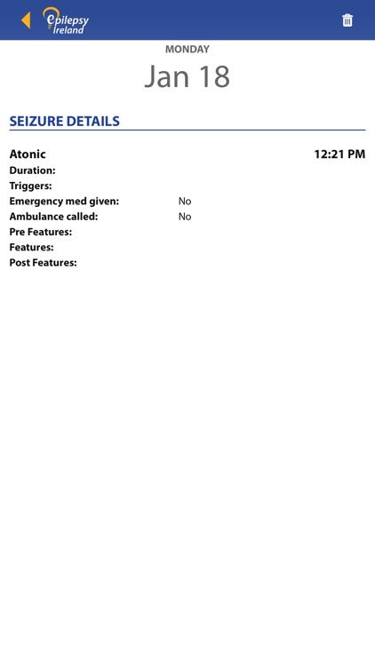 Epilepsy Ireland Diary App screenshot-3