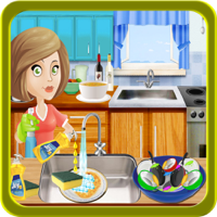 Kids Dish Washing and Cleaning - Play Free Kitchen Game