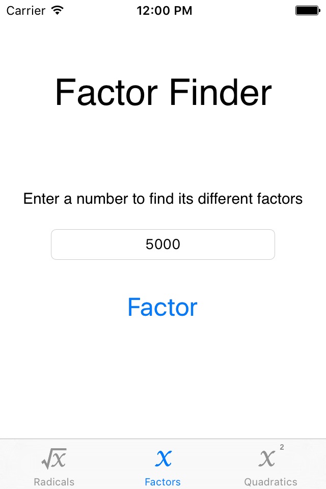 Finding Factors - Quadratic Formula Solver - Radical Simplifier screenshot 3