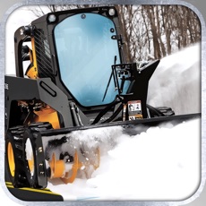 Activities of Offroad Bull-Dozer Truck: Winter Snow Mountain Hill Landslide Clearing