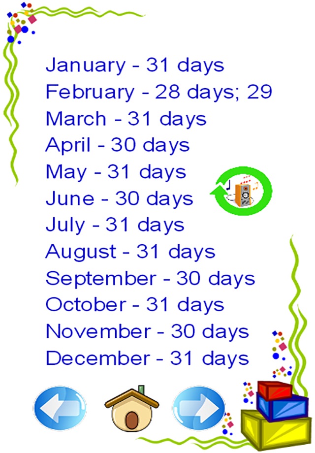 Learning days of week and 12 months of the year screenshot 3