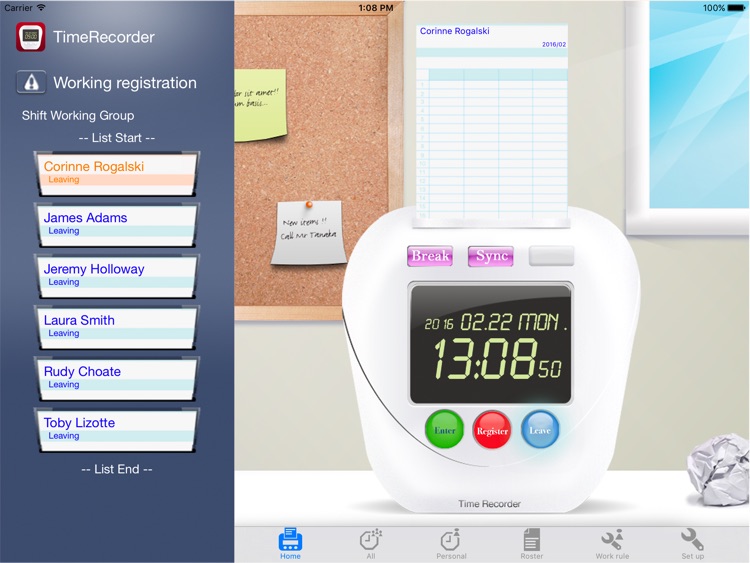 Wa-San Time Recorder Tablet