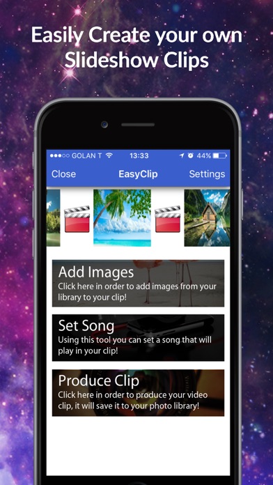Screenshot #1 pour EasyClip - image Diaporama clip Movie Maker Creator
